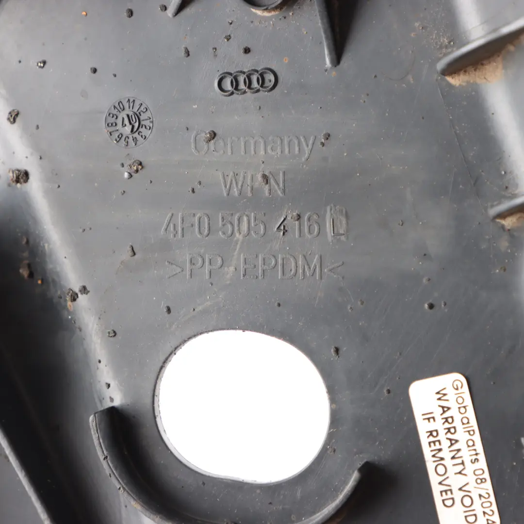 Under Tray Panel Audi A6 C6 Underbody Stone Guard Rear Right O/S to with Part number 4F0505416L Under Tray Panel Audi A6 C6 Underbody Stone Guard Rear Right O/S - SKU 4F0505416L - Part number 4F0505416L