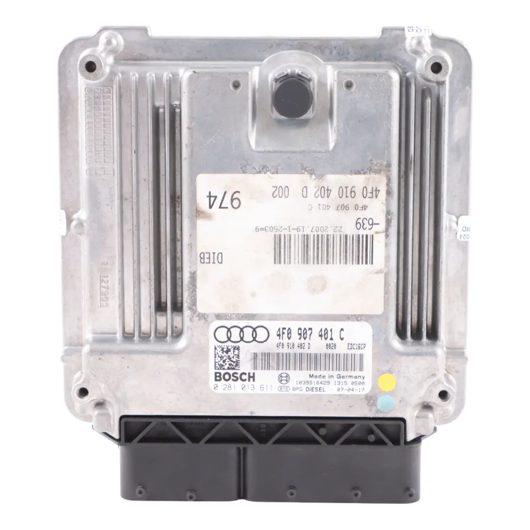 Audi A6 C6 3.0 TDI V6 ABS Quattro 233 HP Engine Control Module Unit Automatic - SKU 4F0907401C - Part number 4F0907401C