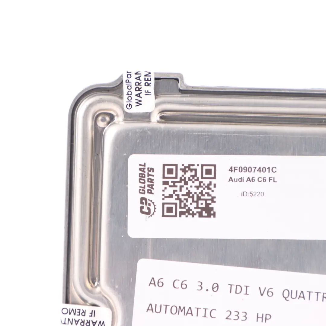 ABS Quattro 233 HP Engine Control Module Unit Automatic to Audi A6 C6 3.0 TDI V6 with Part number 4F0907401C Audi A6 C6 3.0 TDI V6 ABS Quattro 233 HP Engine Control Module Unit Automatic - SKU 4F0907401C - Part number 4F0907401C