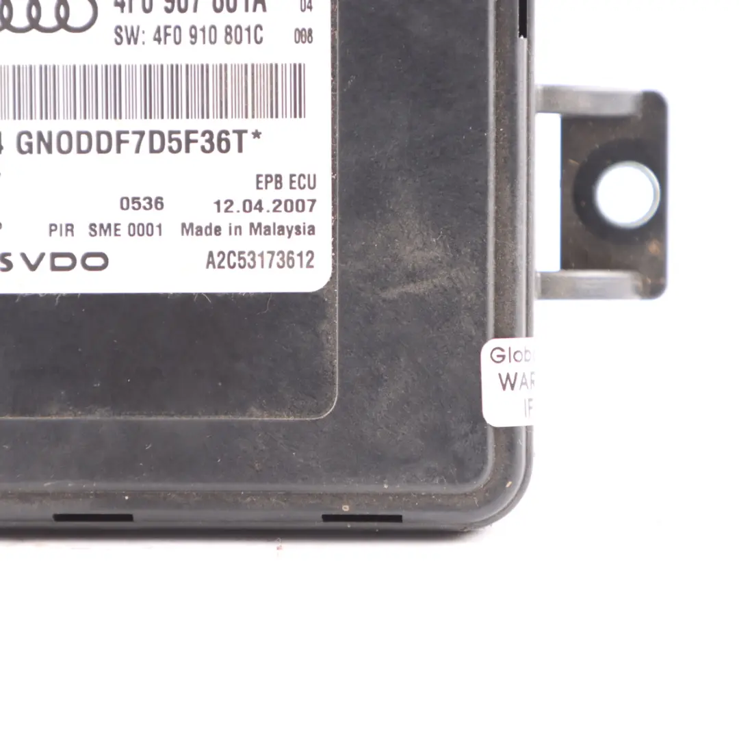 Moduł Sterownik Hamulca Ręcznego do Audi A6 C6 o numerze 4F0907801A Audi A6 C6 Moduł Sterownik Hamulca Ręcznego - SKU 4F0907801A - Numer Części 4F0907801A