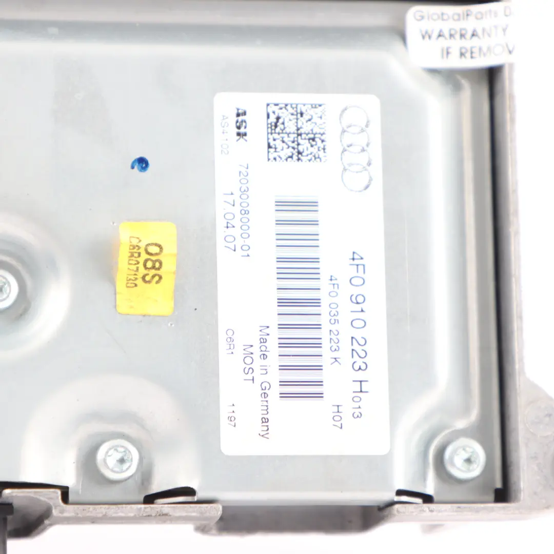 Module De Contrôle Audio Amplificateur pour Audi A6 C6 à propos du numéro de pièce 4F0910223H Audi A6 C6 Module De Contrôle Audio Amplificateur - SKU 4F0910223H - Numéro de pièce 4F0910223H