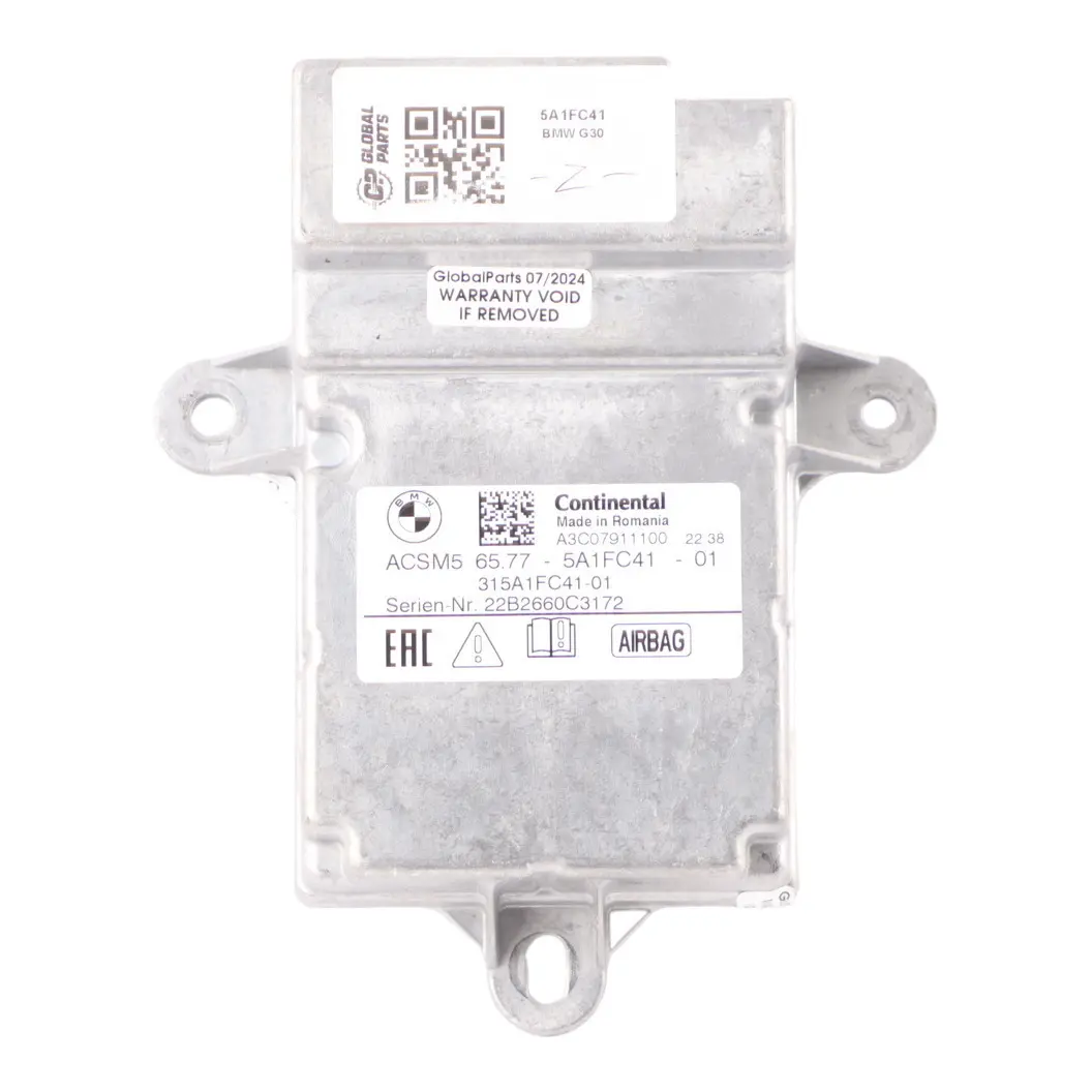 Module Control Unit ECU SRS Module to BMW X3 X4 G11 G30 G31 G32 G01 G02 Air with Part number 5A1FC41 BMW X3 X4 G11 G30 G31 G32 G01 G02 Air Module Control Unit ECU SRS Module - SKU 5A1FC41 - Part number 5A1FC41