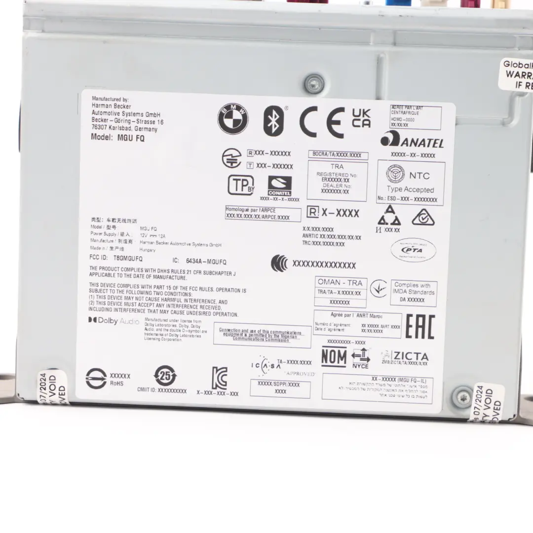 BMW G30 G08 Harman Head Unit Radio Sat Nav Navi Control Unit ECU Module - SKU 5A7D370 - Part number 5A7D370