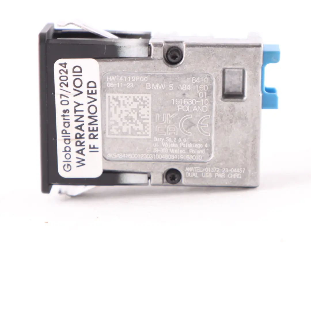 Ladebuchse BMW G26 F40 hintere Mittelkonsole Dual USB C Ladeanschluss 5A841610  - SKU 5A84160 - Teilenummer 5A84160