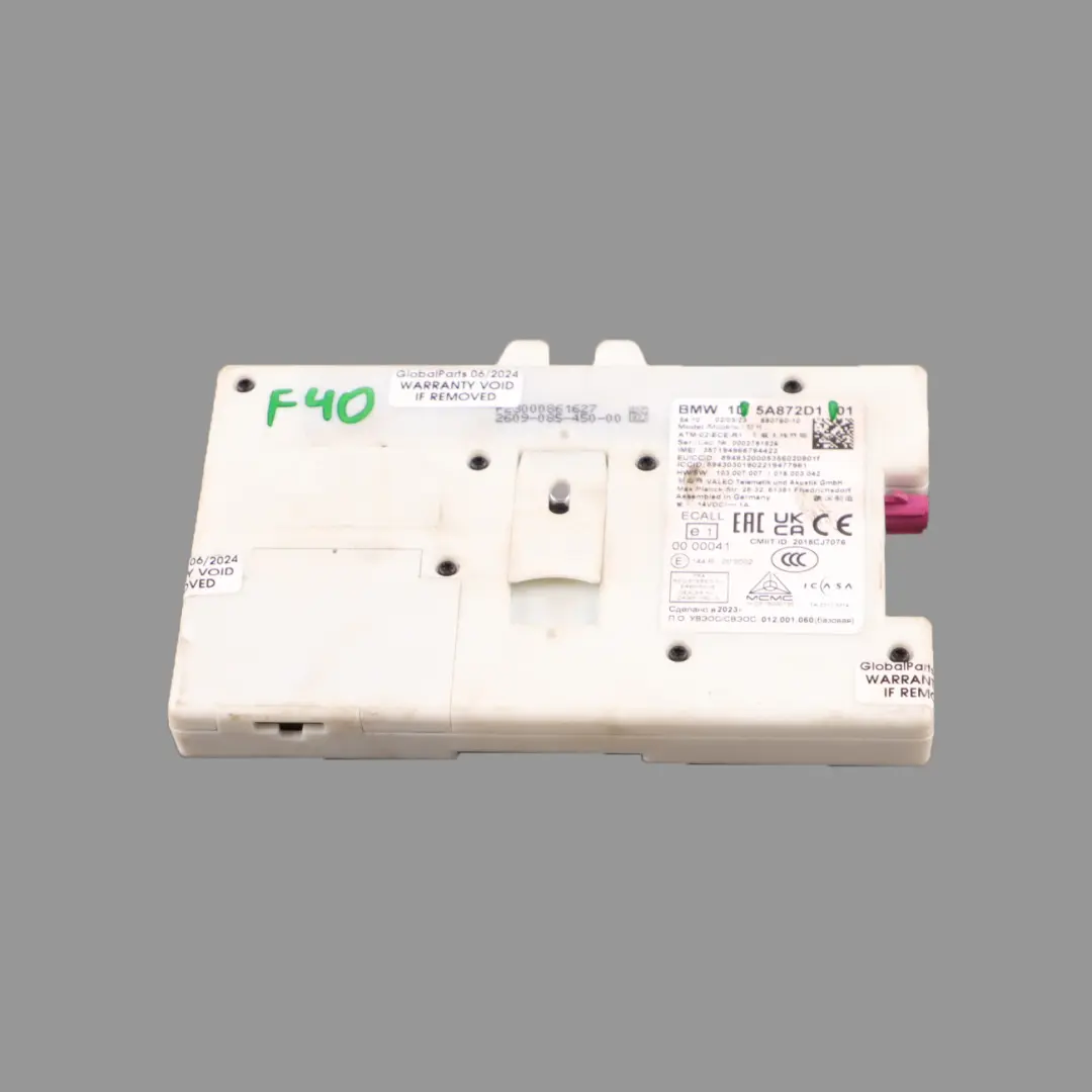 Module de contrôle télématique TCU pour BMW F40 à propos du numéro de pièce 5A872D1 BMW F40 Module de contrôle télématique TCU - SKU 5A872D1 - Numéro de pièce 5A872D1