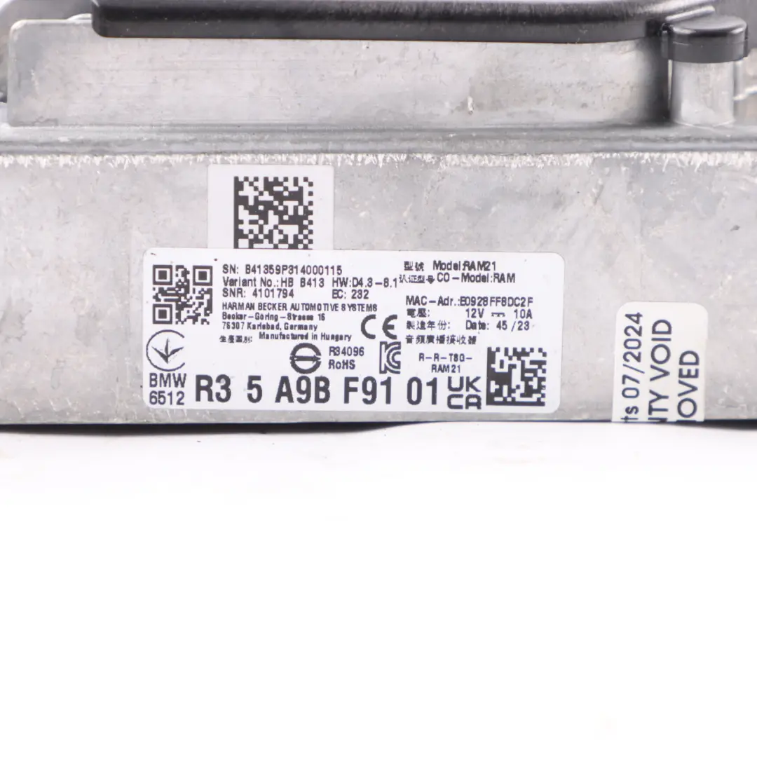 Radio Audi Receiver Module DAB HIGH ECO Harman Becker to BMW i4 G26 G20 with Part number 5A9BF91 BMW i4 G26 G20 Radio Audi Receiver Module DAB HIGH ECO Harman Becker - SKU 5A9BF91 - Part number 5A9BF91