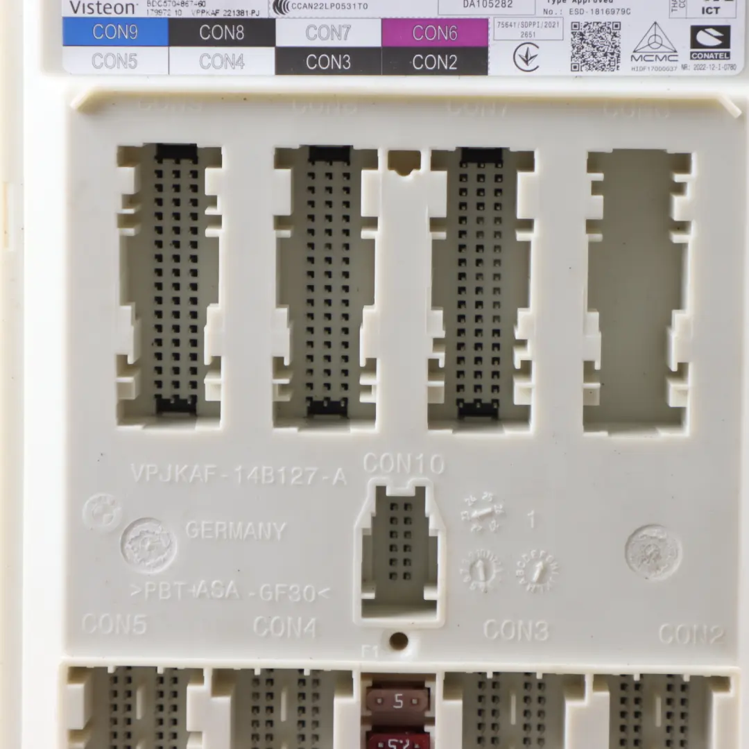 Scatola Dei Fusibili Modulo Controllo Corpo Anteriore ECU BCM per BMW I4 G26 con numero di parte 5B31359 BMW I4 G26 Scatola Dei Fusibili Modulo Controllo Corpo Anteriore ECU BCM - SKU 5B31359 - Numero di parte 5B31359