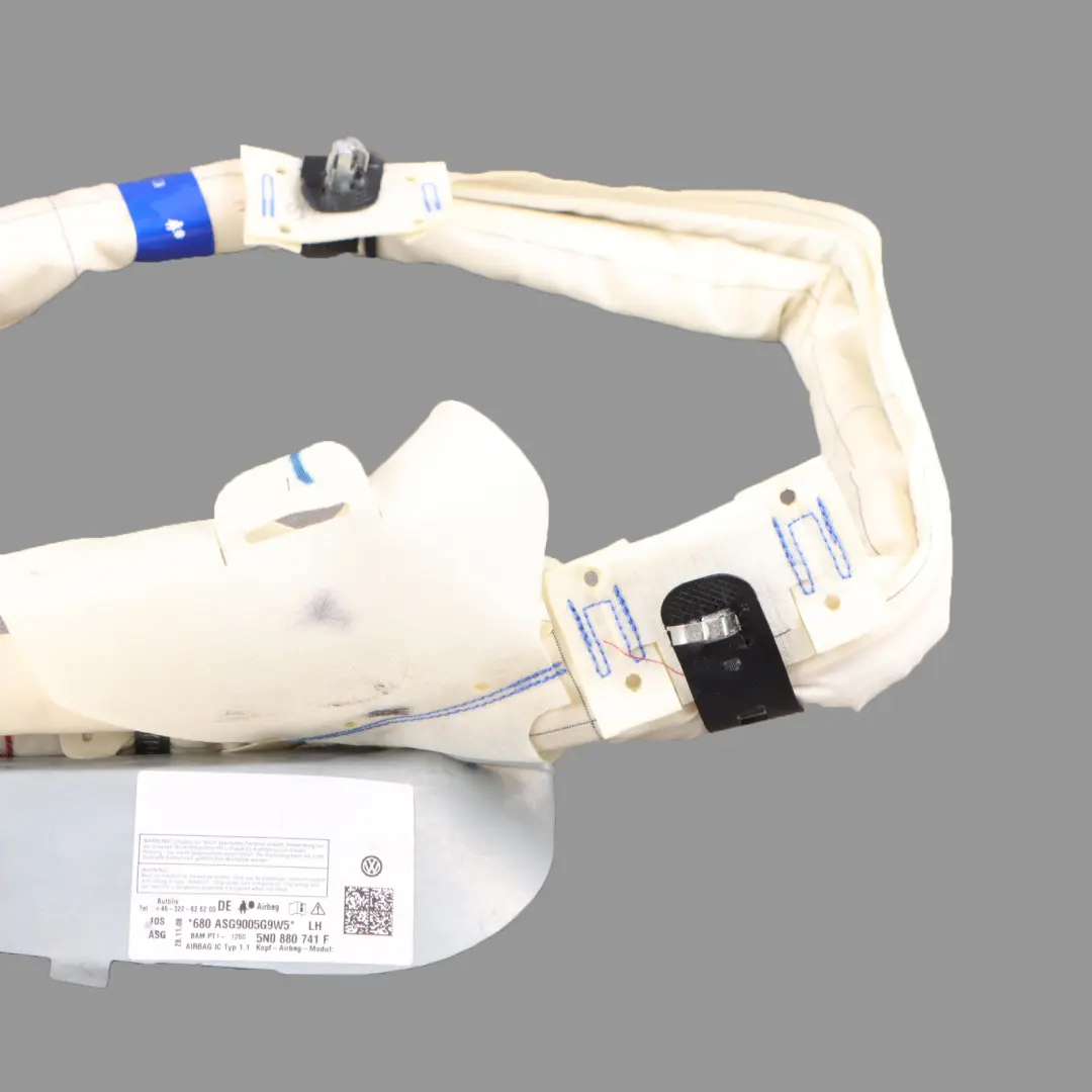 Left N/S Head Air Module Roof Curtain 5N0880741F to VW Volkswagen Tiguan 5N with Part number 5N0880741G VW Volkswagen Tiguan 5N Left N/S Head Air Module Roof Curtain 5N0880741F - SKU 5N0880741G - Part number 5N0880741G