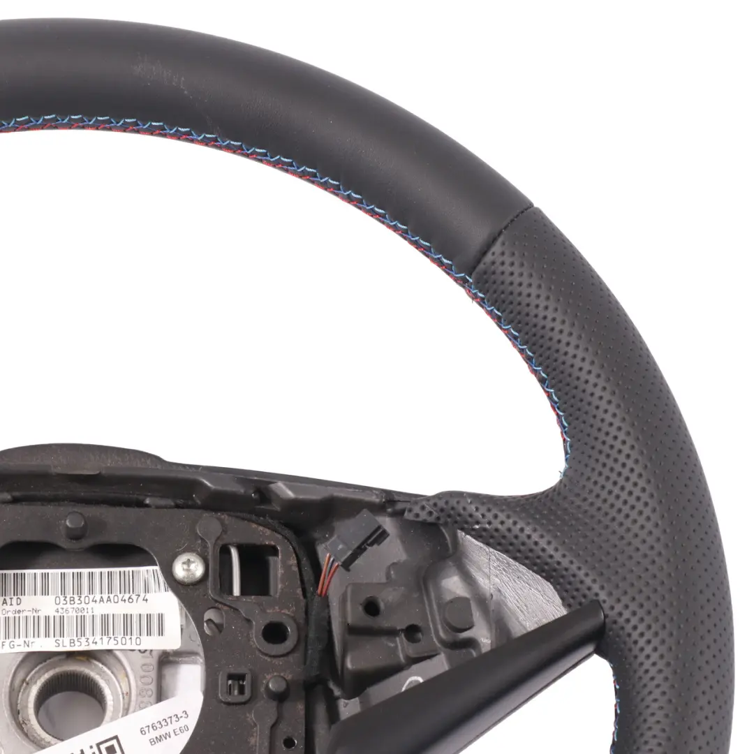 Leather Sport Steering Wheel BMW E60 E61 E63 E64 NEW Black - SKU 6763373-3 - Part number 6763373