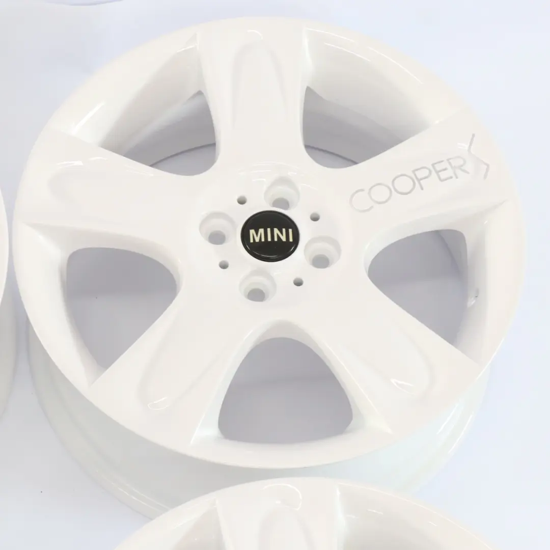 4x White Wheel Alloy Rim Set 17" 7J ET:47 to Mini Cooper S R50 R52 R53 with Part number 6764099 Mini Cooper S R50 R52 R53 4x White Wheel Alloy Rim Set 17" 7J ET:47 - SKU 6764099 - Part number 6764099