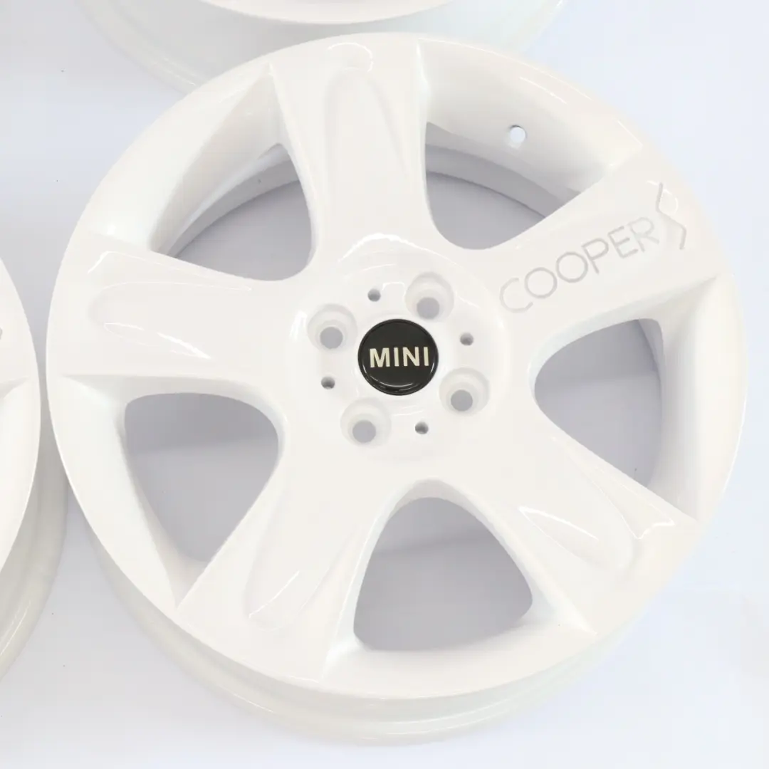 4x White Wheel Alloy Rim Set 17" 7J ET:47 to Mini Cooper S R50 R52 R53 with Part number 6764099 Mini Cooper S R50 R52 R53 4x White Wheel Alloy Rim Set 17" 7J ET:47 - SKU 6764099 - Part number 6764099