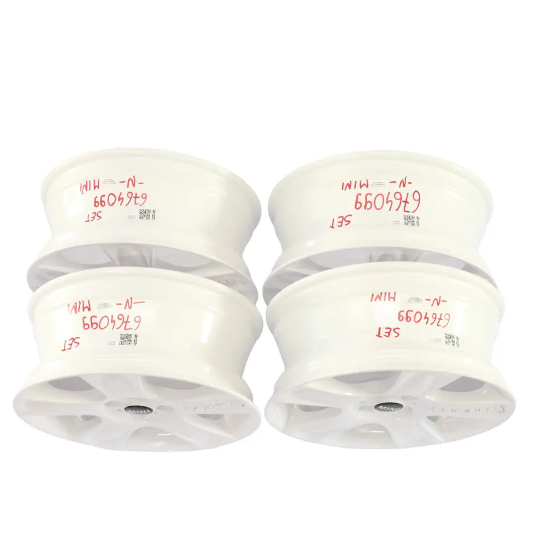 4x Set cerchi in lega bianchi 17" 7J ET:47 per Mini Cooper S R50 R52 R53 con numero di parte 6764099 Mini Cooper S R50 R52 R53 4x Set cerchi in lega bianchi 17" 7J ET:47 - SKU 6764099 - Numero di parte 6764099
