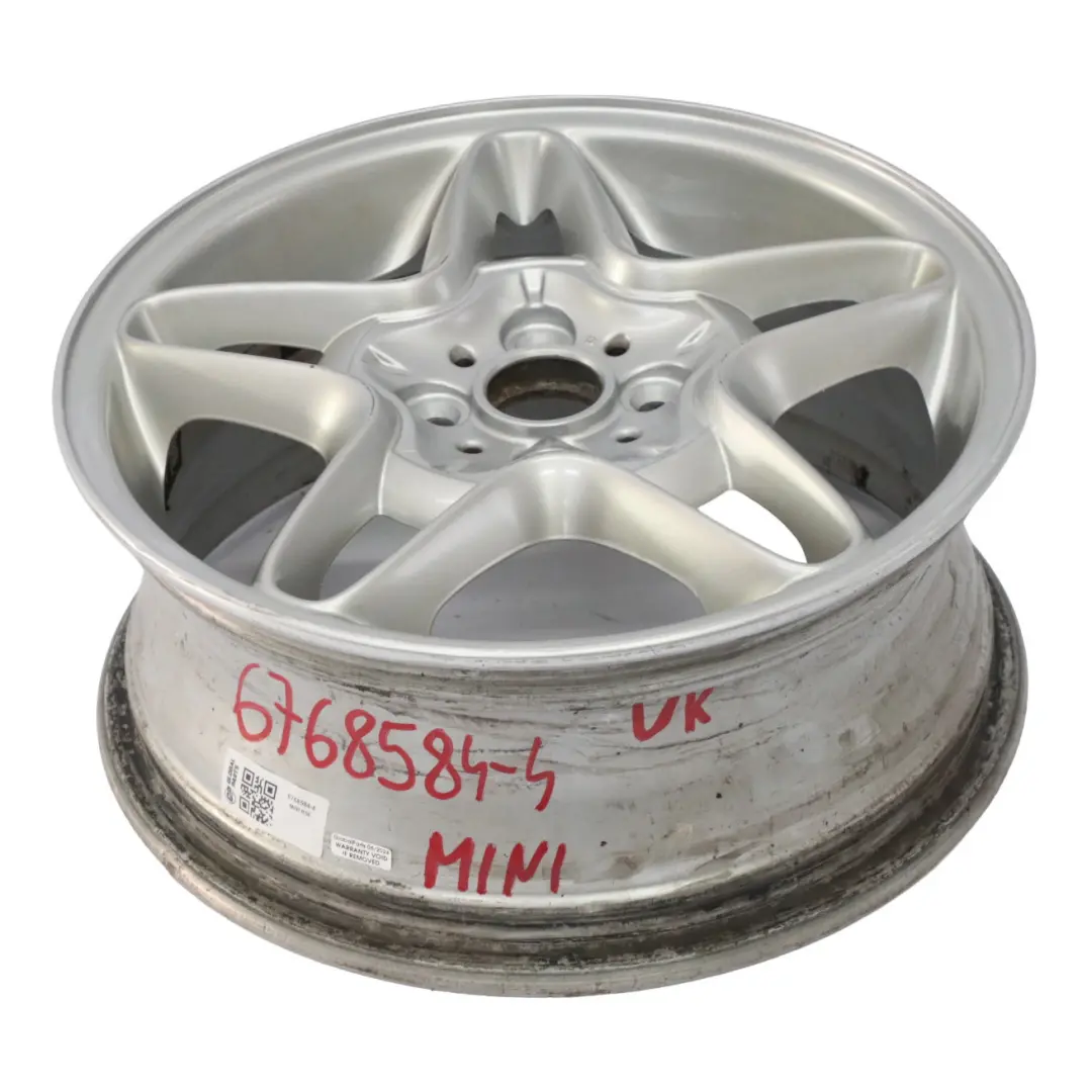 Alloy Rim 16" 6,5J ET:48 S-Winder 102 to Mini Cooper One R50 R55 R56 Silver Wheel with Part number 6768584 Mini Cooper One R50 R55 R56 Silver Wheel Alloy Rim 16" 6,5J ET:48 S-Winder 102 - SKU 6768584-4 - Part number 6768584