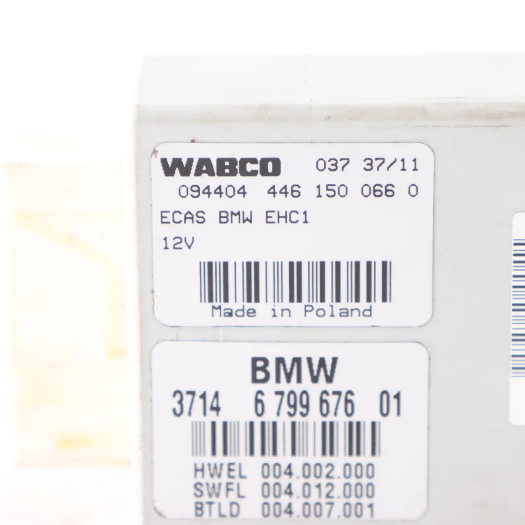 Control Unit BMW F01 F02 F07 Air Suspension Control Module ECU to with Part number 6799676 Control Unit BMW F01 F02 F07 Air Suspension Control Module ECU - SKU 6799676 - Part number 6799676