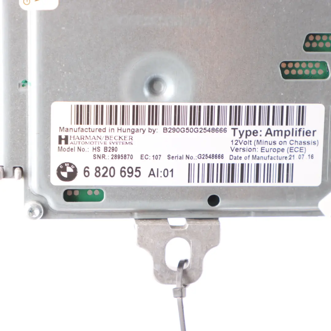 Sound Verstärker Modul Einheit Harman/Becker für BMW F83 mit Teilenummer 6820695 BMW F83 Sound Verstärker Modul Einheit Harman/Becker - SKU 6820695 - Teilenummer 6820695