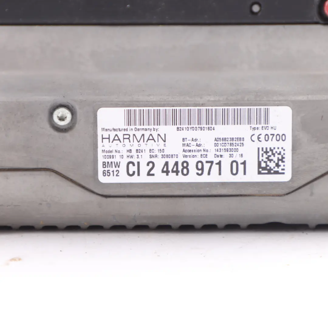 Head Unit Radio Media Player Navigation to BMW F83 with Part number 6833996 BMW F83 Head Unit Radio Media Player Navigation - SKU 6833996 - Part number 6833996