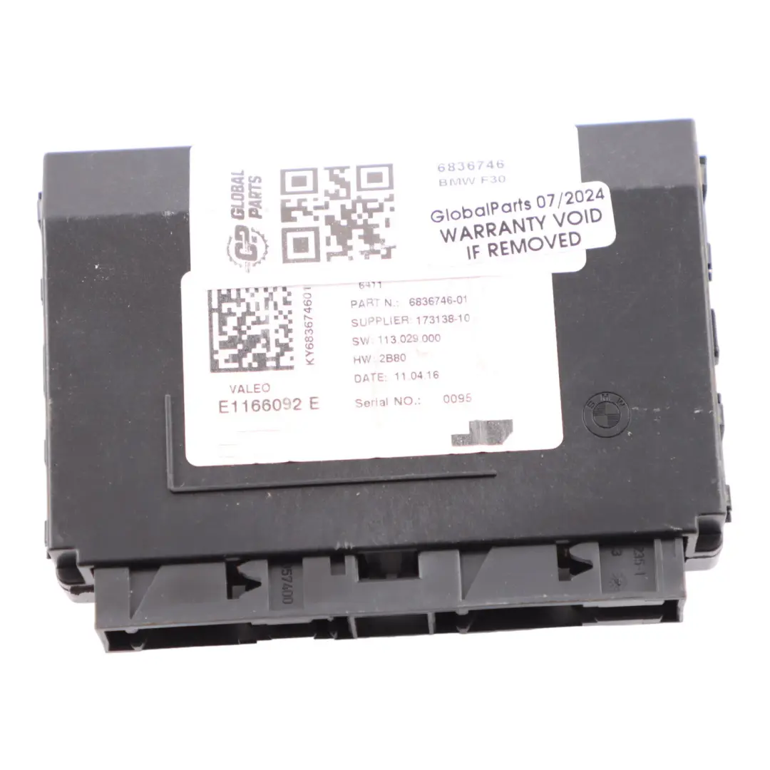 Control Unit BMW F30 LCI 330e Hybrid KLE Convenience Charging Module ECU to with Part number 6836746 Control Unit BMW F30 LCI 330e Hybrid KLE Convenience Charging Module ECU - SKU 6836746 - Part number 6836746