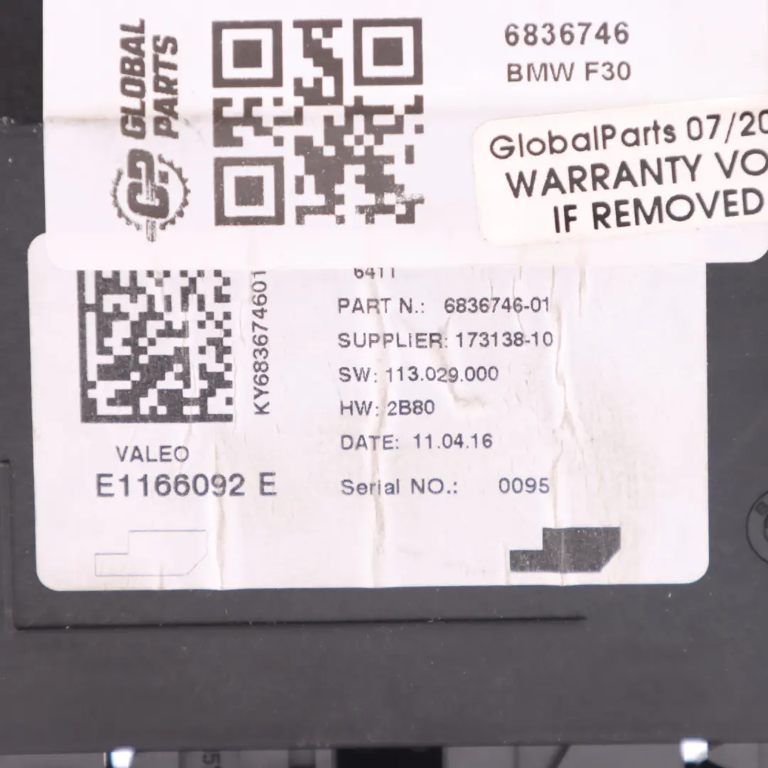 Control Unit BMW F30 LCI 330e Hybrid KLE Convenience Charging Module ECU to with Part number 6836746 Control Unit BMW F30 LCI 330e Hybrid KLE Convenience Charging Module ECU - SKU 6836746 - Part number 6836746