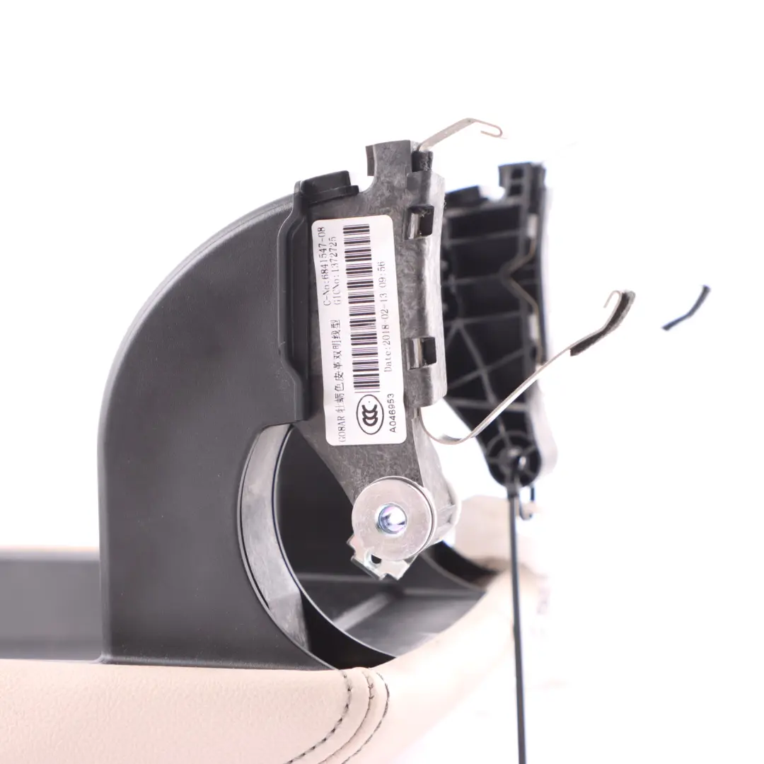 Centre Console Armrest Arm Rest Holder Cover Leather Vernasca Oyster to BMW X3 G01 with Part number 6841547 BMW X3 G01 Centre Console Armrest Arm Rest Holder Cover Leather Vernasca Oyster - SKU 6841547 - Part number 6841547