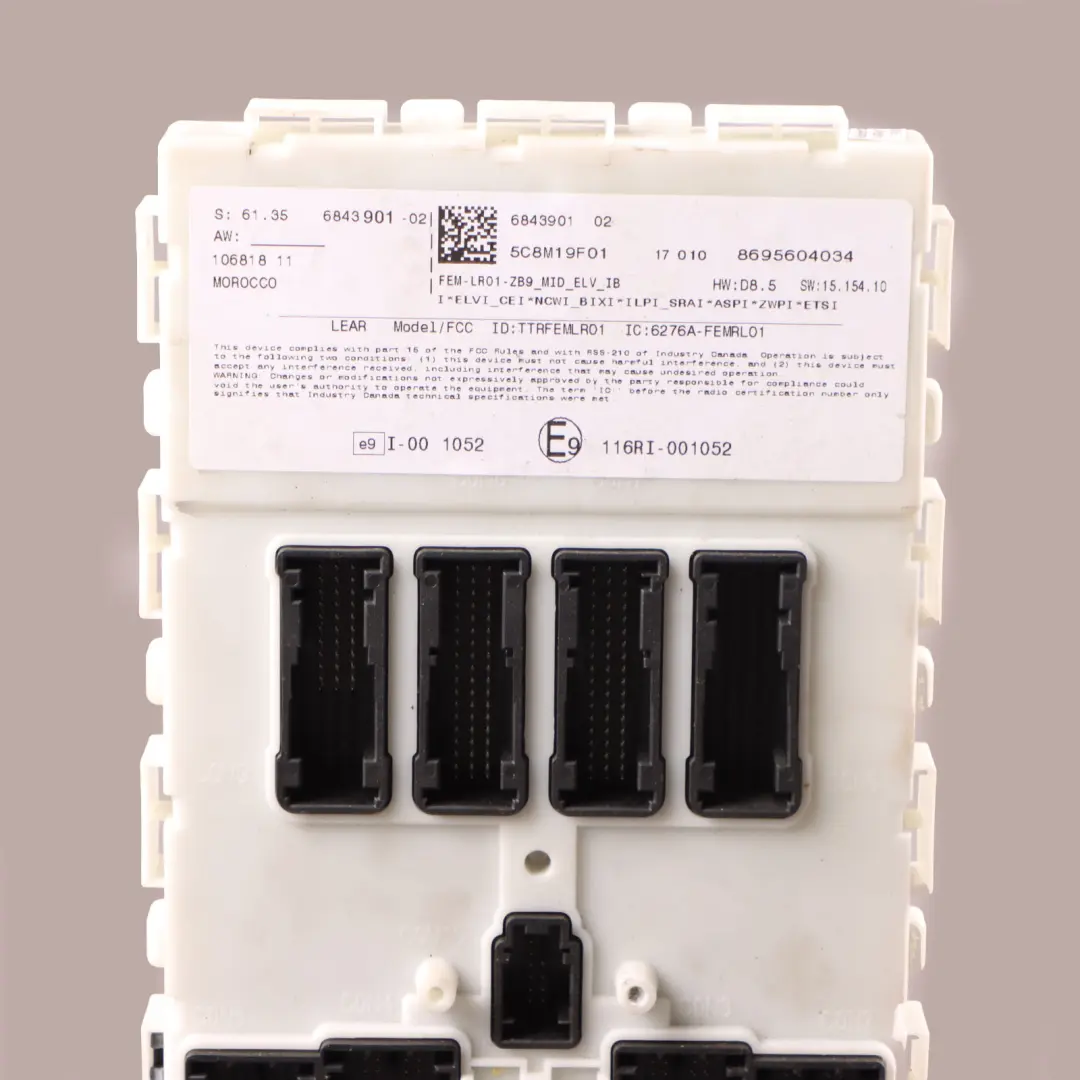 Module BCM Body Control Unit Module ECU to BMW F20 with Part number 6843901 BMW F20 Module BCM Body Control Unit Module ECU - SKU 6843901 - Part number 6843901