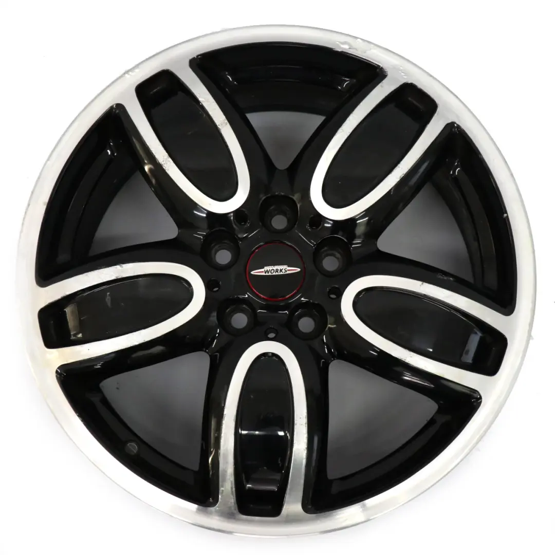 Schwarz Felge 18" 7J ET:54 JCW Cup Speiche für Mini F55 F56 F57 mit Teilenummer 6855115 Mini F55 F56 F57 Schwarz Felge 18" 7J ET:54 JCW Cup Speiche - SKU 6855115-1 - Teilenummer 6855115