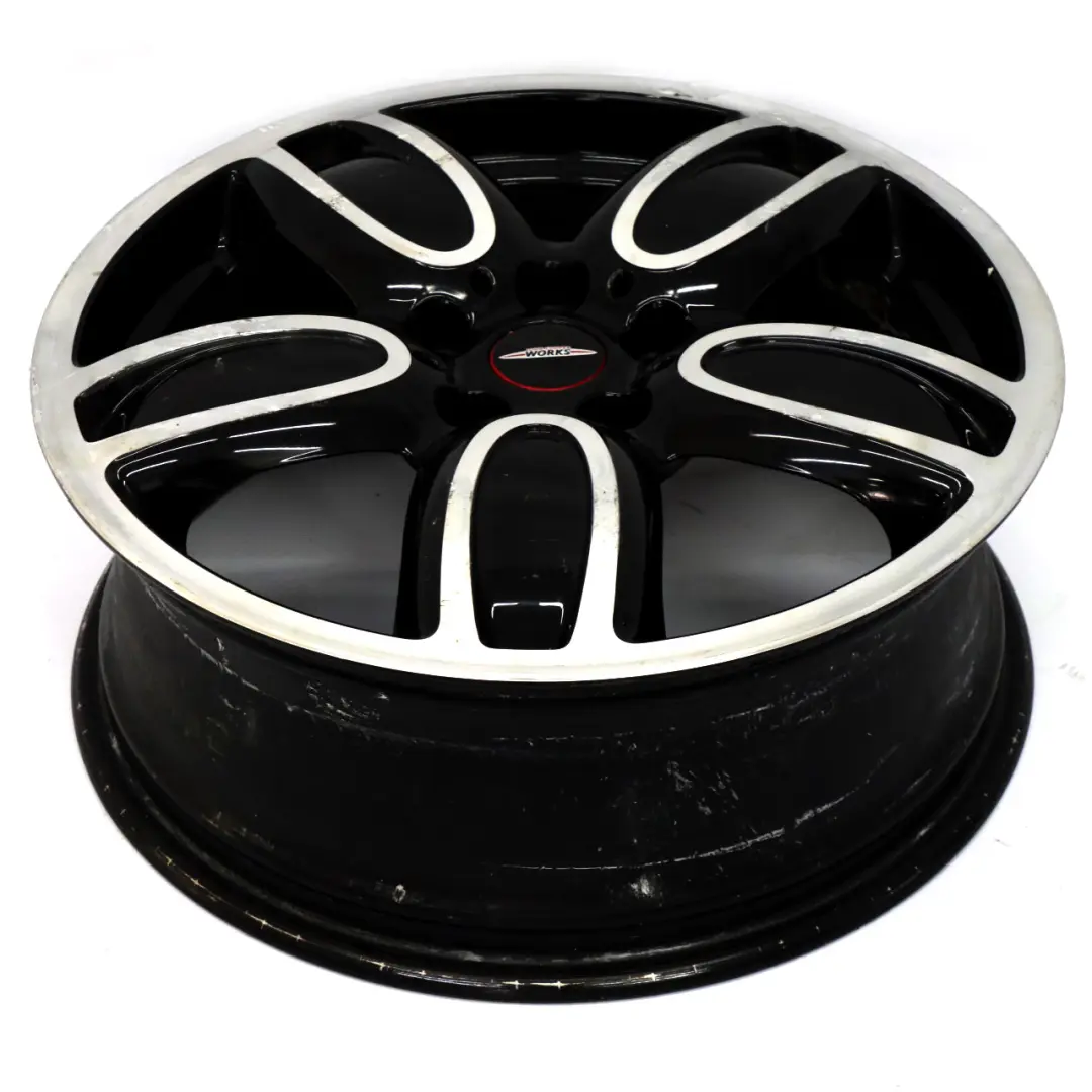 Llanta de aleación negra 18" 7J ET:54 JCW Cup Spoke para Mini F55 F56 F57 con número de pieza 6855115 Mini F55 F56 F57 Llanta de aleación negra 18" 7J ET:54 JCW Cup Spoke - SKU 6855115-1 - Número de pieza 6855115