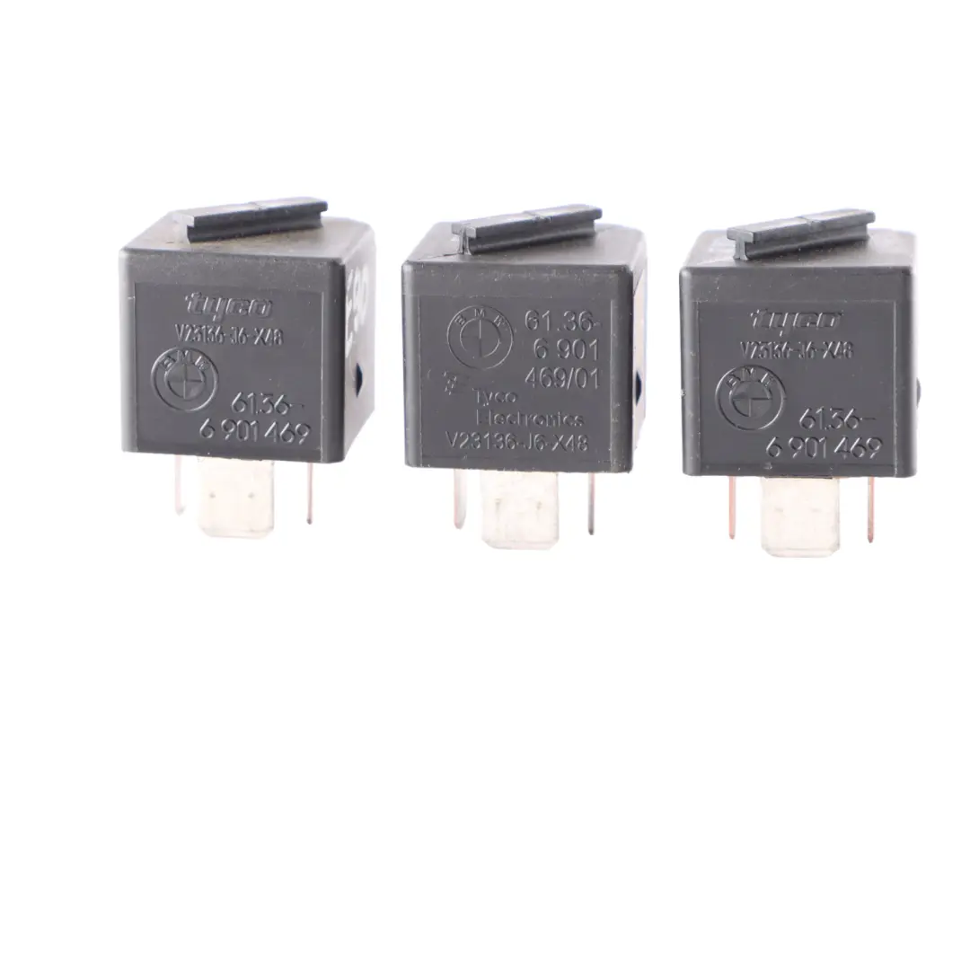 3X Relé BMW E60 E87 E90 F10 F30 4 Pin Tyco Set Negro para con número de pieza 6901469 3X Relé BMW E60 E87 E90 F10 F30 4 Pin Tyco Set Negro - SKU 6901469-2 - Número de pieza 6901469