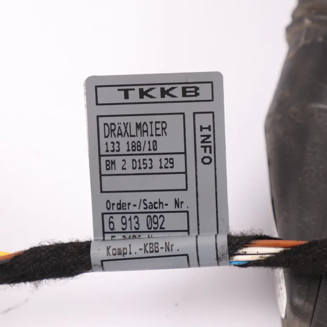 Puerta Cable Convertible Cableado Loom Cables Delanteros para BMW E46 con número de pieza 6913092 BMW E46 Puerta Cable Convertible Cableado Loom Cables Delanteros - SKU 6913092 - Número de pieza 6913092