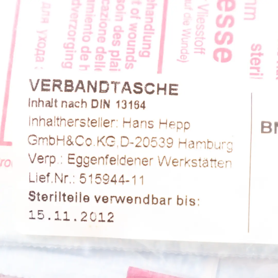 BMW Universal Erste Hilfe Notfall Medizinische Koffer Tasche Schwarz - SKU 6949966-4 - Teilenummer 6949966