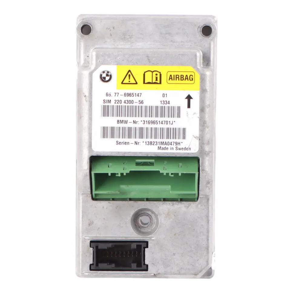 Module BMW Z4 E85 Control Unit ECU SRS to Air with Part number 6965147 Air Module BMW Z4 E85 Control Unit ECU SRS - SKU 6965147 - Part number 6965147