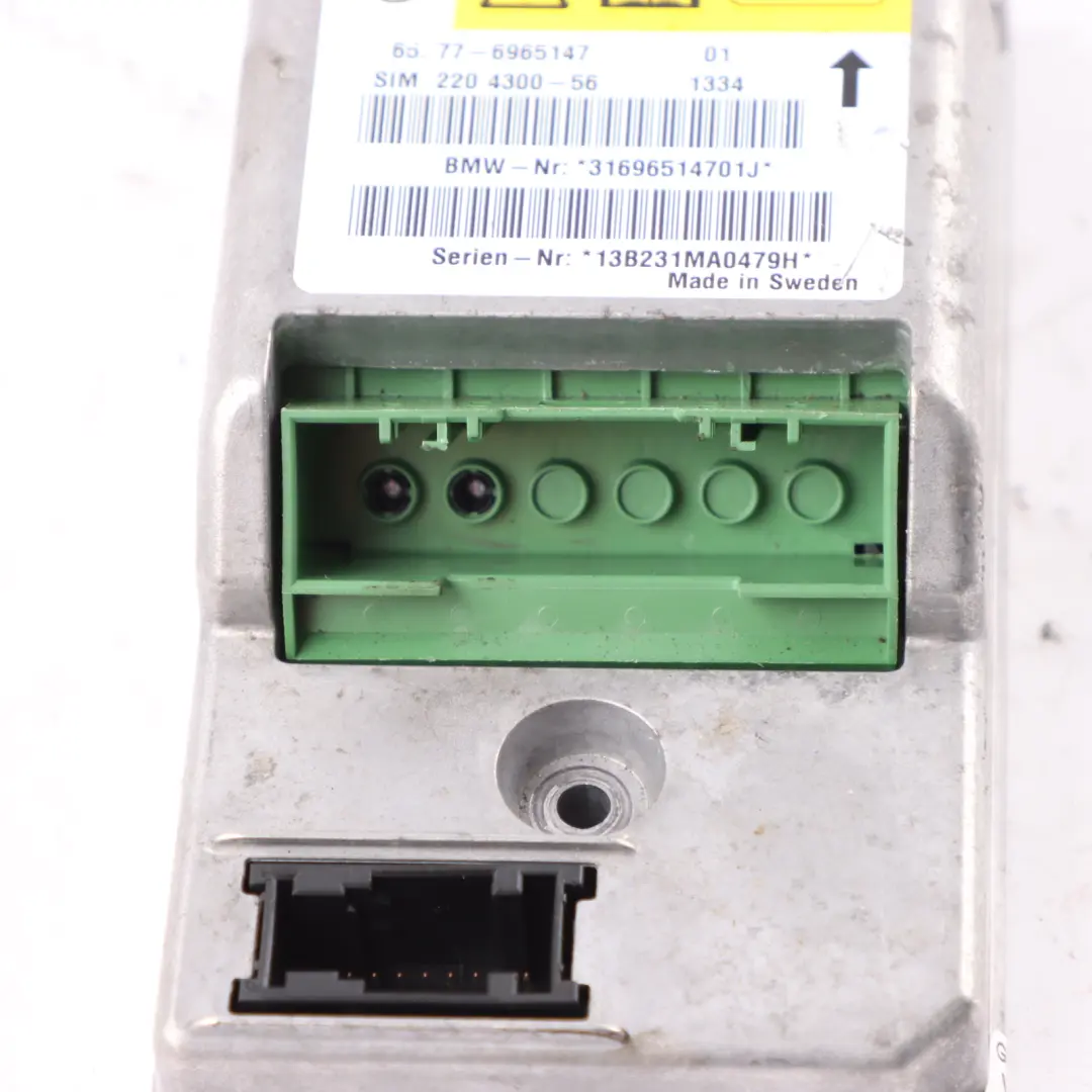 Module BMW Z4 E85 Control Unit ECU SRS to Air with Part number 6965147 Air Module BMW Z4 E85 Control Unit ECU SRS - SKU 6965147 - Part number 6965147