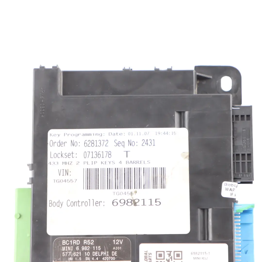Body Control Unit Basic Module BCM BC1 RD Unit ECU to Mini R52 Convertible with Part number 6982115 Mini R52 Convertible Body Control Unit Basic Module BCM BC1 RD Unit ECU - SKU 6982115-1 - Part number 6982115