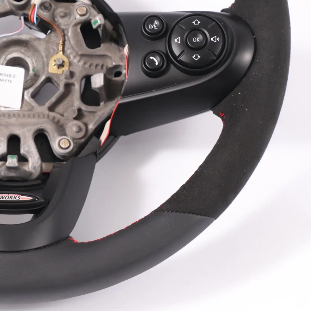 Leather Alcantara Sport Steering Wheel to Mini Cooper S JCW F55 F56 F60 NEW Black with Part number 6996048 Mini Cooper S JCW F55 F56 F60 NEW Black Leather Alcantara Sport Steering Wheel - SKU 6996048-2 - Part number 6996048