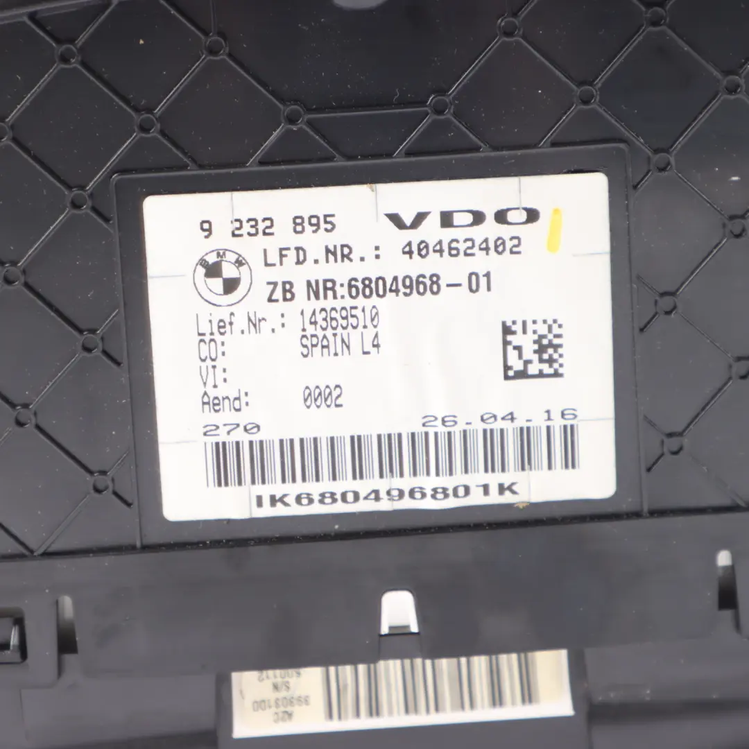 Instrument Cluster BMW F30 F31 F32 Petrol Speedo Clocks Meter Automatic 9232895 to with Part number 6804968 Instrument Cluster BMW F30 F31 F32 Petrol Speedo Clocks Meter Automatic 9232895 - SKU rhd-6804968 - Part number 6804968