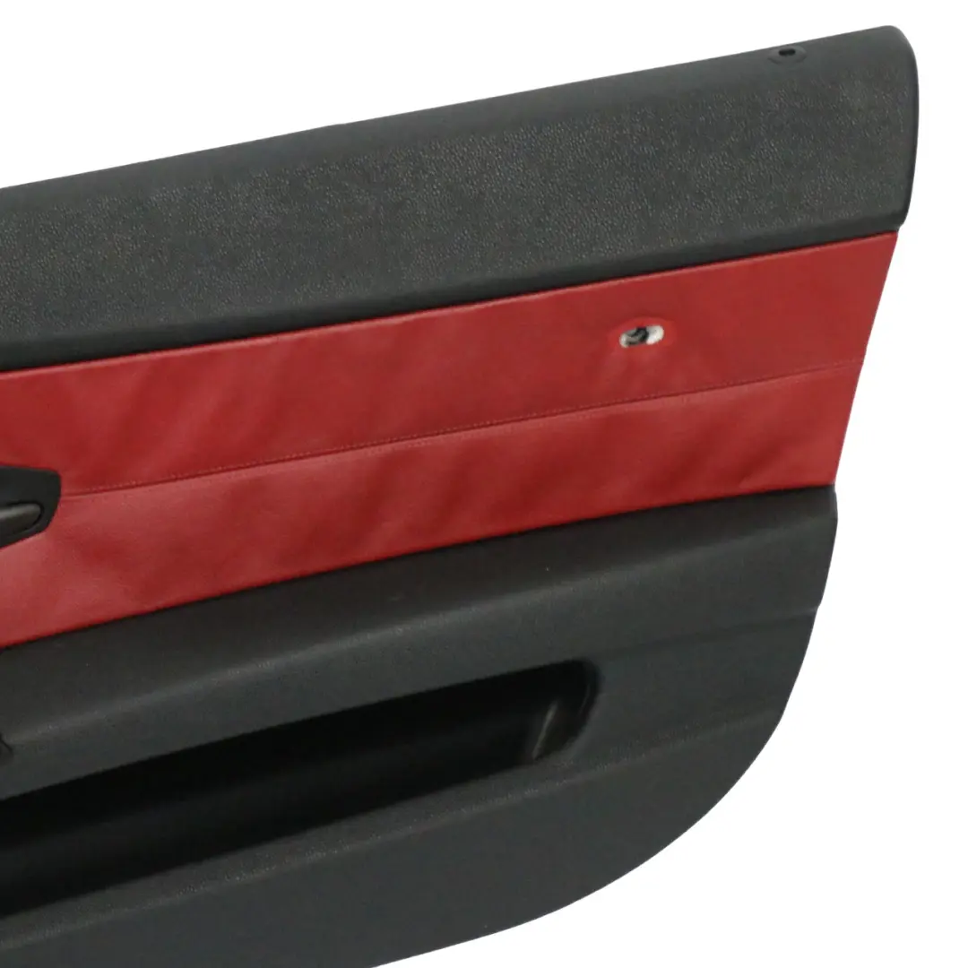 Türkarte vorne rechts O/S Trim Panel Abdeckung Leder Schwarz Rot für BMW Z4 E85 mit Teilenummer 7145672 BMW Z4 E85 Türkarte vorne rechts O/S Trim Panel Abdeckung Leder Schwarz Rot - SKU 7145672-1 - Teilenummer 7145672