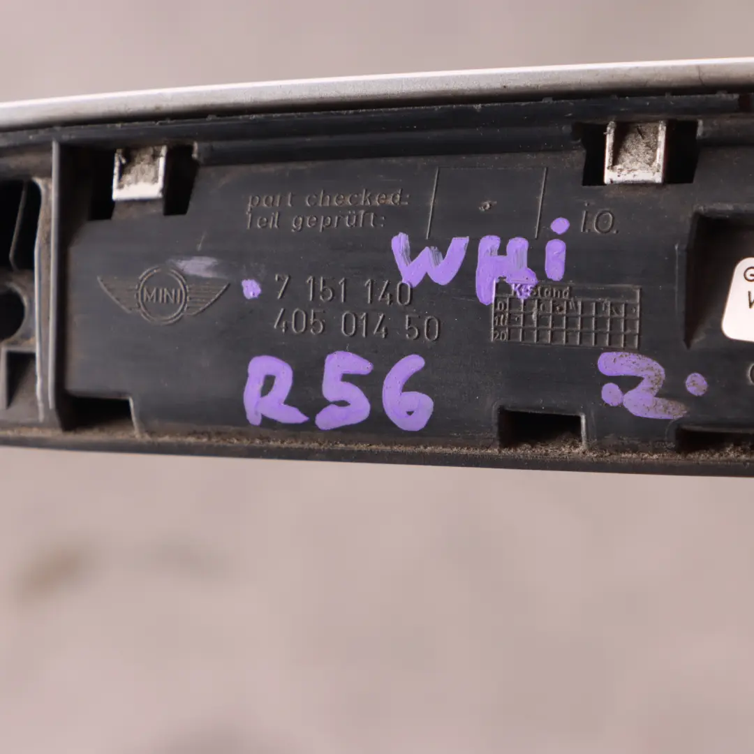 Boot Lid Trunk Grab Handle Tailgate White to Mini Cooper R56 with Part number 7151140 Mini Cooper R56 Boot Lid Trunk Grab Handle Tailgate White - SKU 7151140-WHI - Part number 7151140