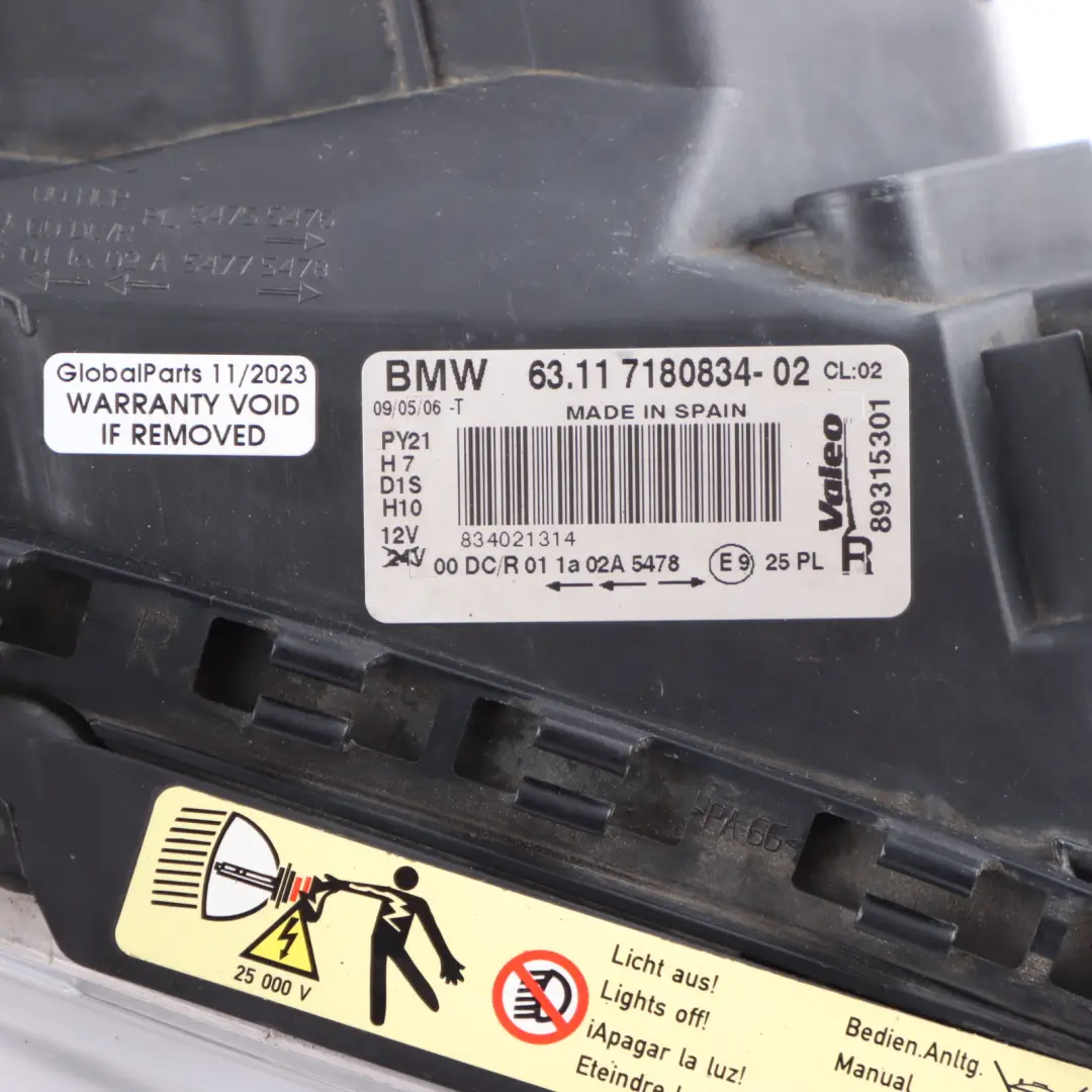 BMW E87 Headlamp Bi Xenon Headlight Right O/S Lamp Front Light Valeo 7180834 - SKU rhd-7180842 - Part number 7180842