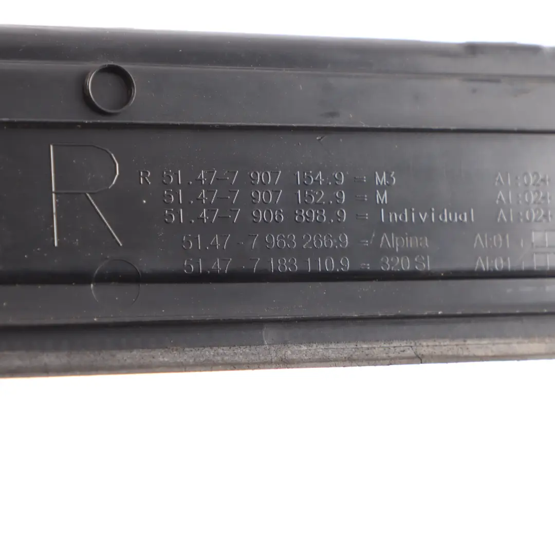 Door Entrance Sill Strip Cover 320 Si Front Right O/S to BMW 3 Series E90 with Part number 7183110 BMW 3 Series E90 Door Entrance Sill Strip Cover 320 Si Front Right O/S - SKU 7183110 - Part number 7183110