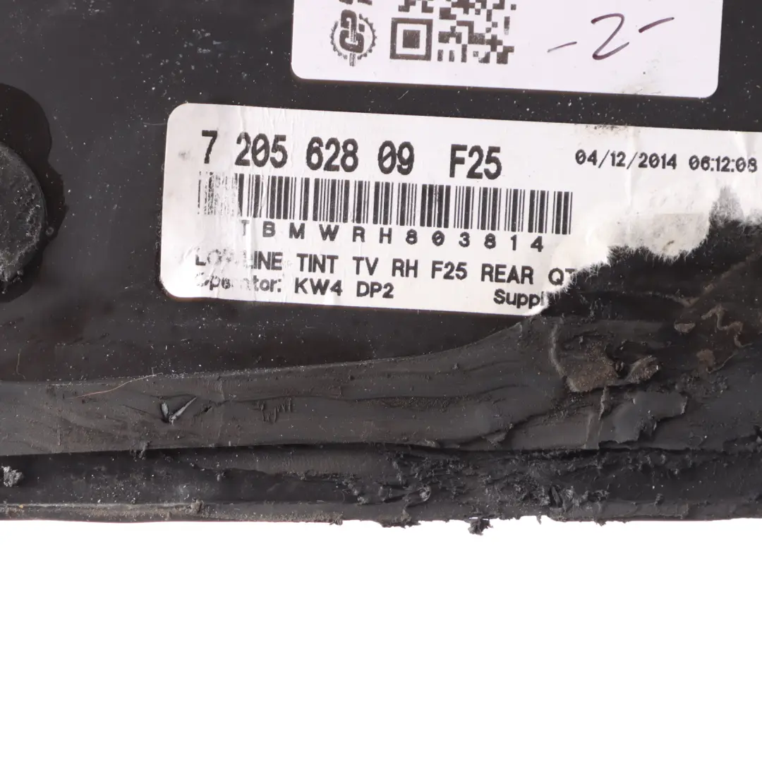 BMW X3 F25 Szyba Karoseryjna Prawy Tył Prawa Tylna AS2 - SKU 7205628-2 - Numer Części 7205628