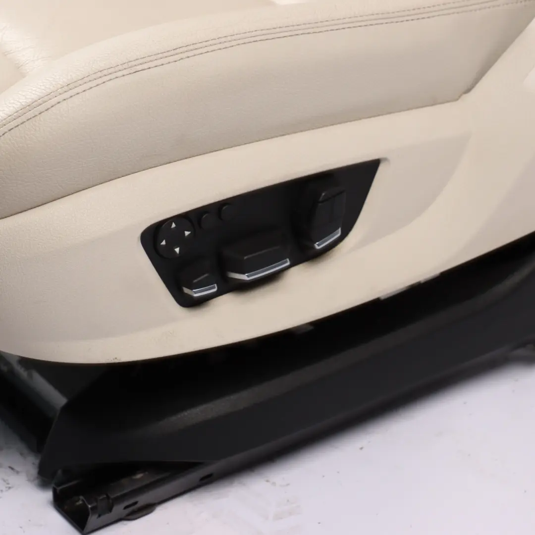 Front Seat Left N/S Heated Memory Electric Leather Dakota White to BMW F07 GT with Part number 7255098 BMW F07 GT Front Seat Left N/S Heated Memory Electric Leather Dakota White - SKU 7255098-1 - Part number 7255098