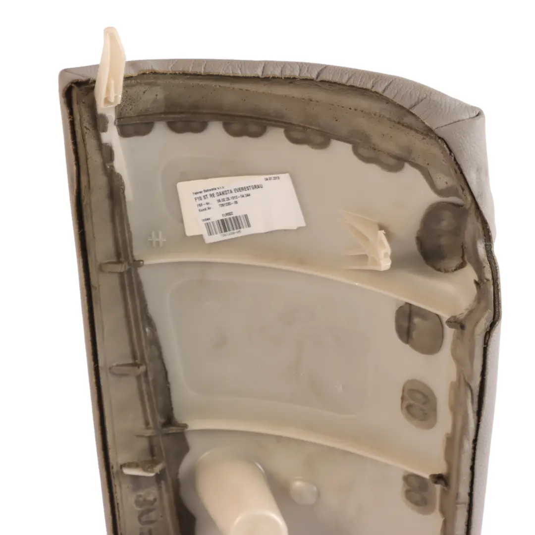 Right O/S Side Finisher Cover Leather Grey to BMW F10 Rear Seat with Part number 7261220 BMW F10 Rear Seat Right O/S Side Finisher Cover Leather Grey - SKU 7261220 - Part number 7261220