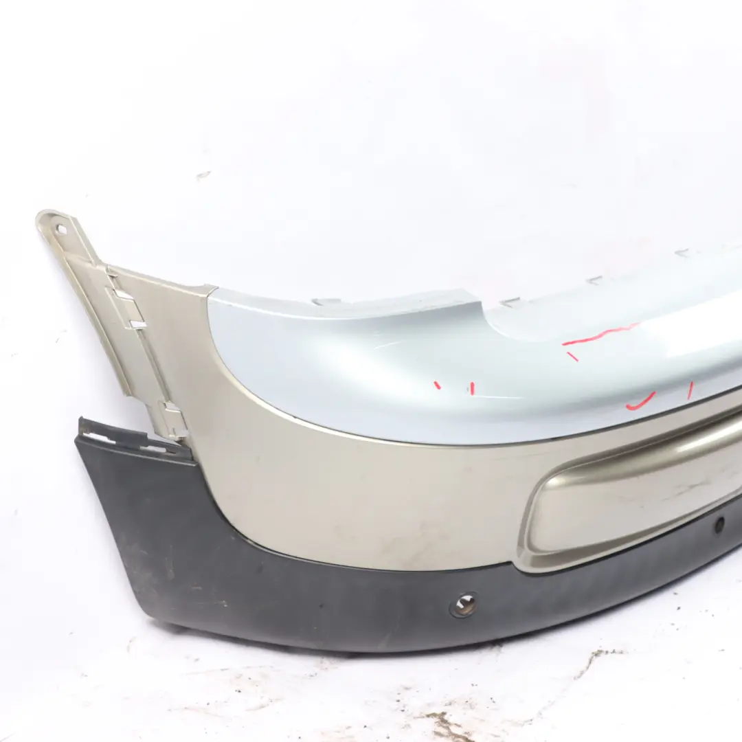 Complete Rear Bumper Trim Panel Sparkling Silver Metallic - A60 to Mini Clubman R55 with Part number 7264348 Mini Clubman R55 Complete Rear Bumper Trim Panel Sparkling Silver Metallic - A60 - SKU 7264348-SS - Part number 7264348