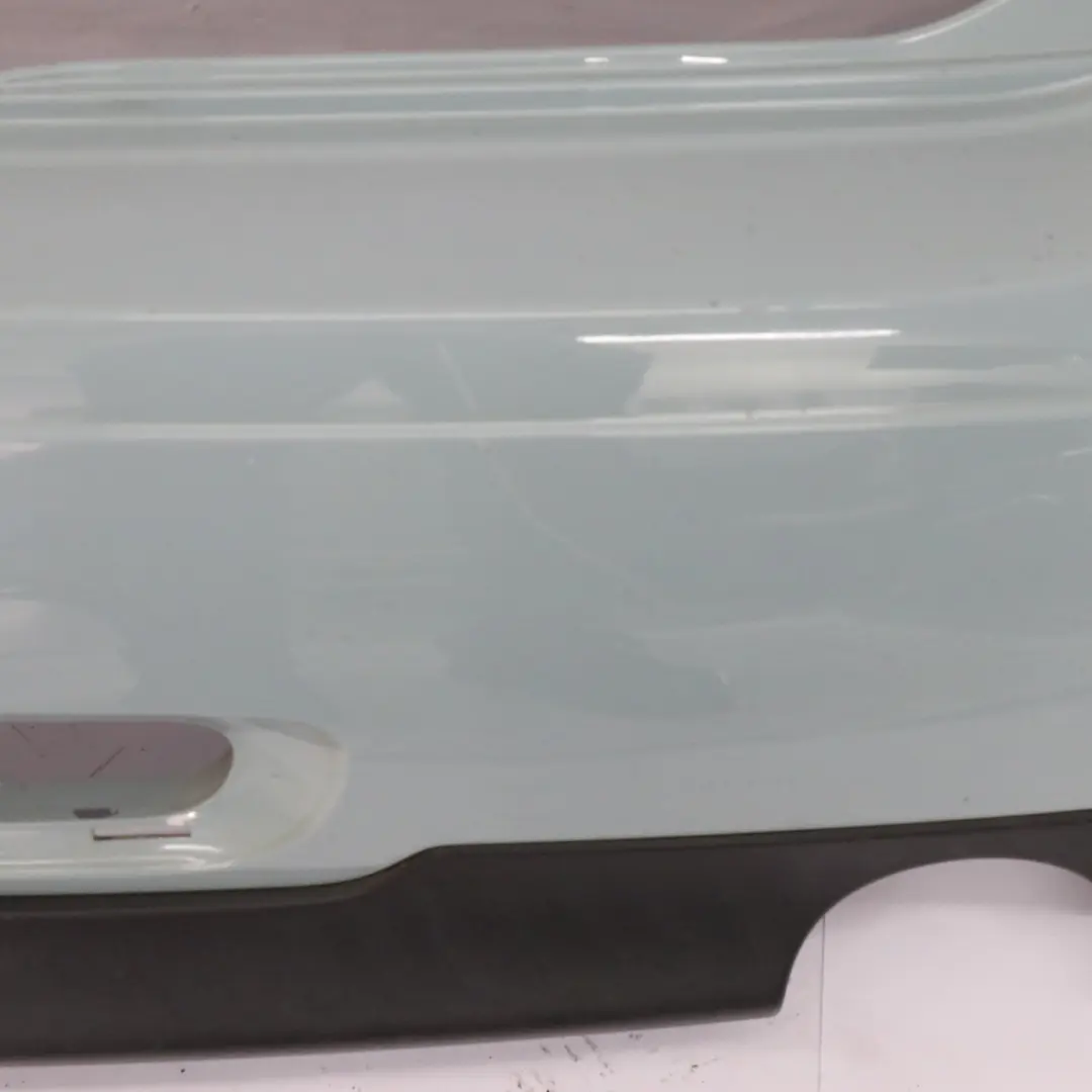 Bumper Trim Panel Covering R57 LCI R58 Ice Blue - B28 to Mini R56 LCI Rear with Part number 7264356 Mini R56 LCI Rear Bumper Trim Panel Covering R57 LCI R58 Ice Blue - B28 - SKU 7264356-ICE - Part number 7264356