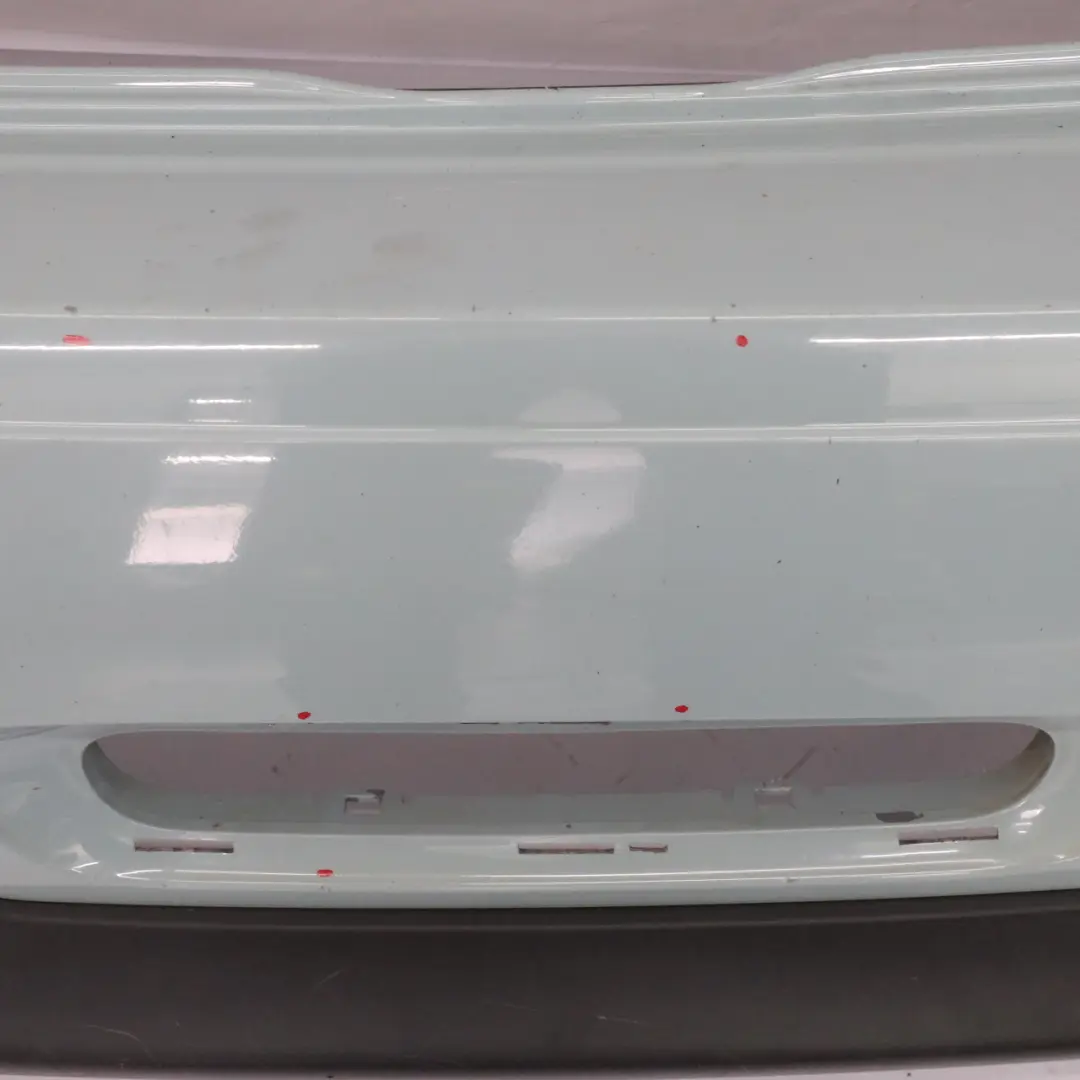 Bumper Trim Panel Covering R57 LCI R58 Ice Blue - B28 to Mini R56 LCI Rear with Part number 7264356 Mini R56 LCI Rear Bumper Trim Panel Covering R57 LCI R58 Ice Blue - B28 - SKU 7264356-ICE - Part number 7264356