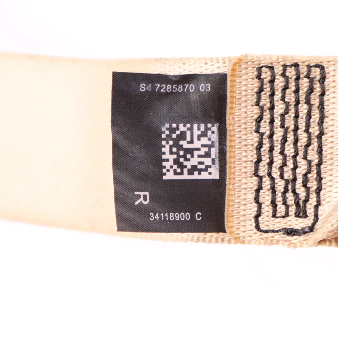 BMW F11 Upper Seat Belt Rear Right O/S Seatbelt Veneto Beige - SKU 7285870 - Part number 7285870