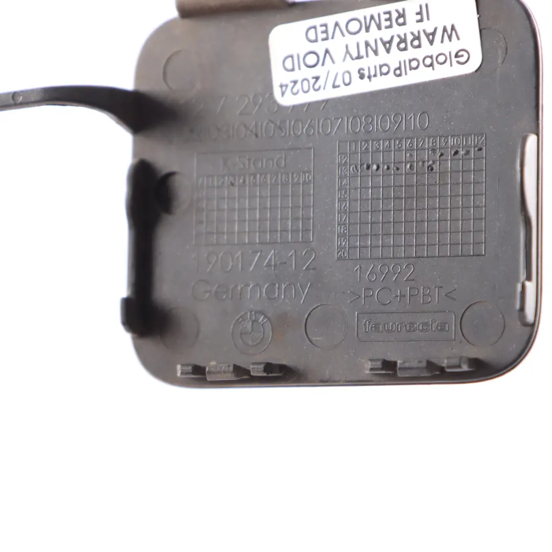 Bumper Cover Flap Towing Eye Cover Mineral Grey - B39 7293779 to BMW F34 Rear with Part number 7371874 BMW F34 Rear Bumper Cover Flap Towing Eye Cover Mineral Grey - B39 7293779 - SKU 7371874-MG - Part number 7371874