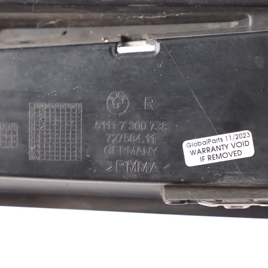 Front Bumper Closed Grid Grille Right O/S Sport Line to BMW F30 F31 with Part number 7300738 BMW F30 F31 Front Bumper Closed Grid Grille Right O/S Sport Line - SKU 7300738 - Part number 7300738