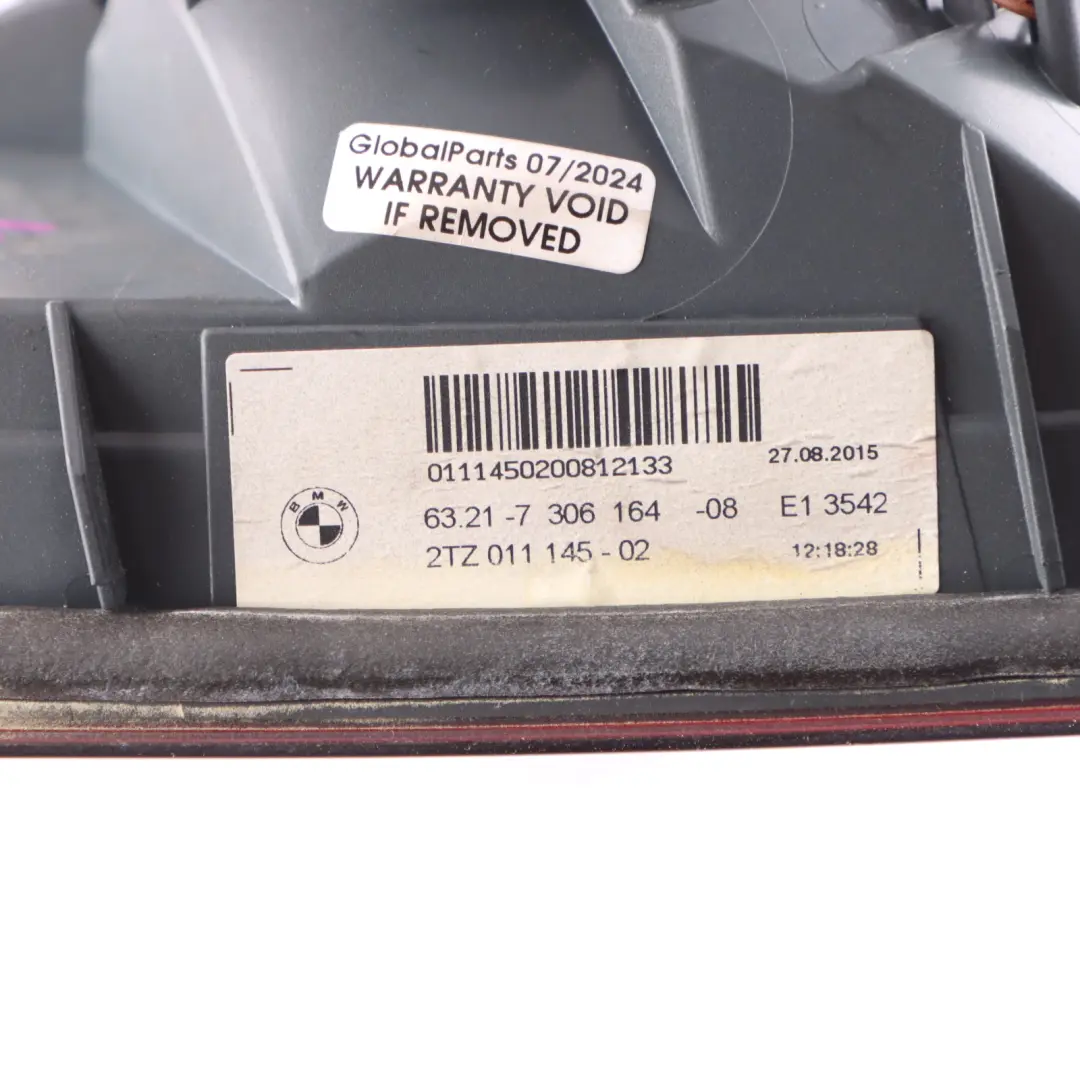BMW F10 LCI Rear Light In Trunk Lid Right O/S Plug Socket Wiring 8377240 - SKU 7306164-2 - Part number 7306164