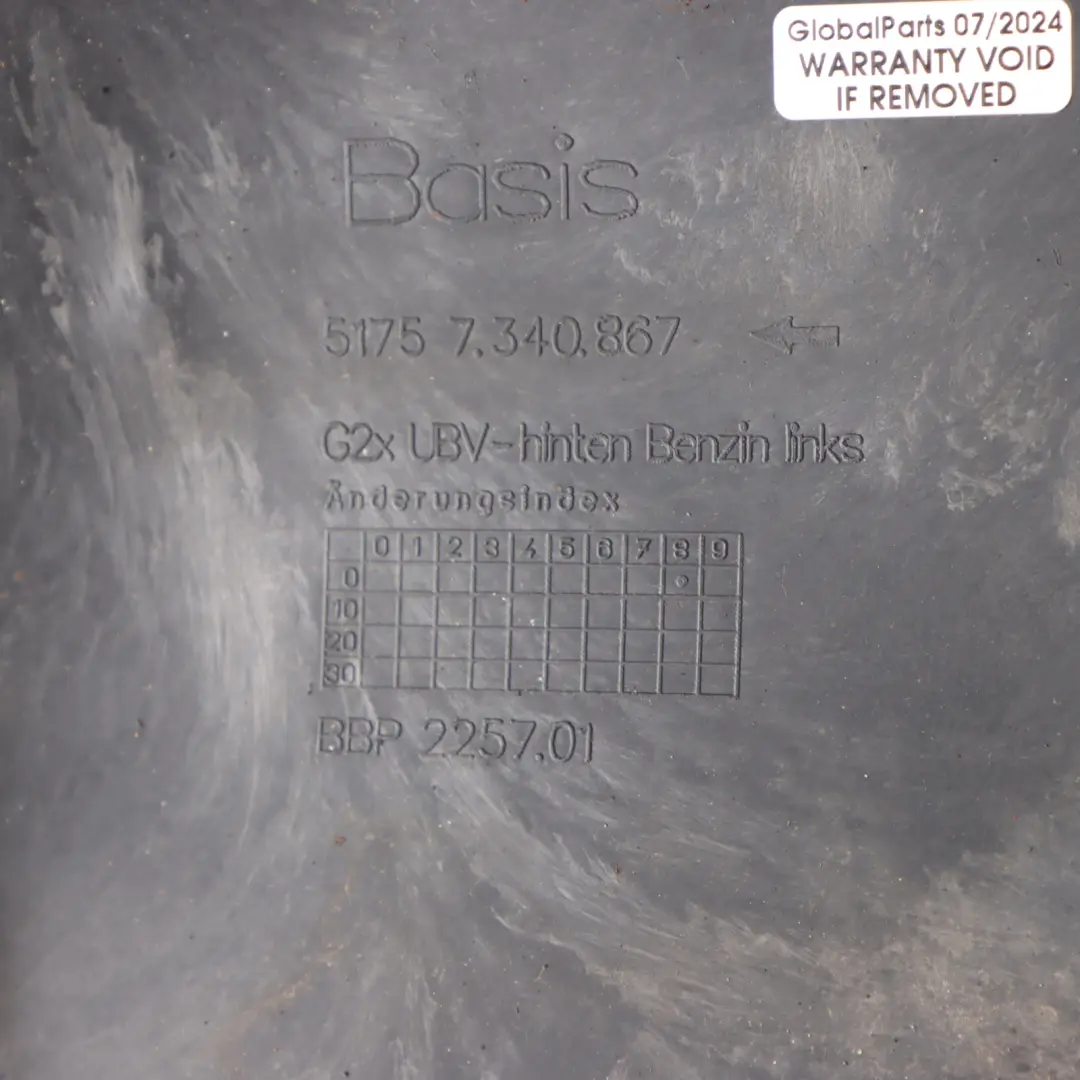  Underbody Panelling BMW G20 G21 Trim Panel Cover Rear Left N/S - SKU 7340867 - Part number 7340867