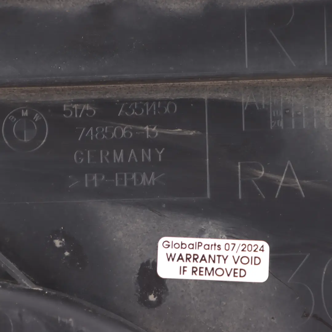 BMW G30 G31 Underbody Trim Panel Cover Rear Right O/S - SKU 7351450 - Part number 7351450